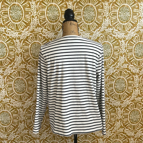 Pomander Place Tuckernuck Bowman Gold Button Long Sleeve Shirt Navy Stripe Sz XL - Picture 10 of 12
